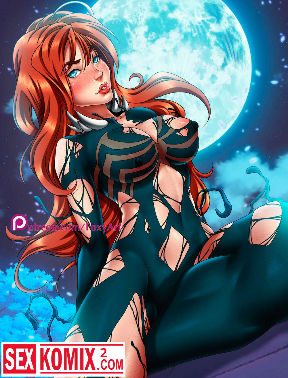 Порно комикс Мэри-Веном. Фотосессия безумства. Spiderman.