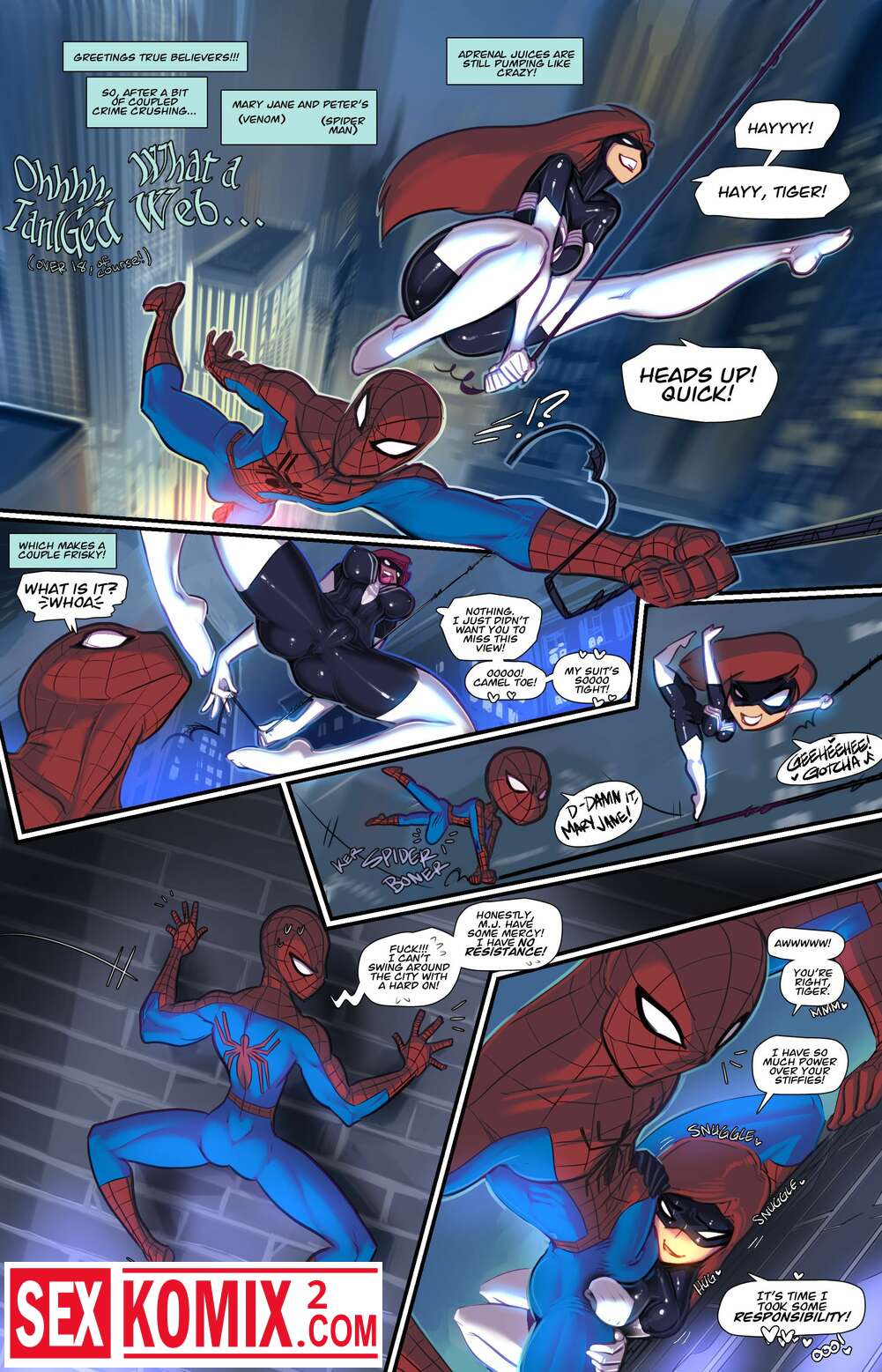 Порно комикс Ох какая запутанная сеть. Английский.