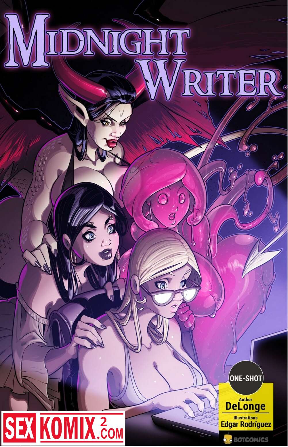 Порно комикс Полуночный писатель. One Shot. Английский.