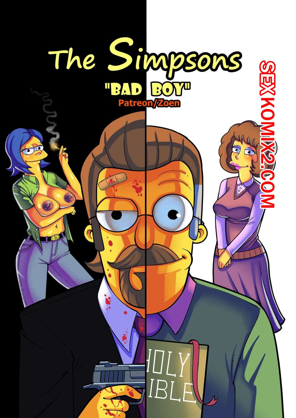 Порно комикс Симпсоны. Плохой парень. Bad Boy. Zoen